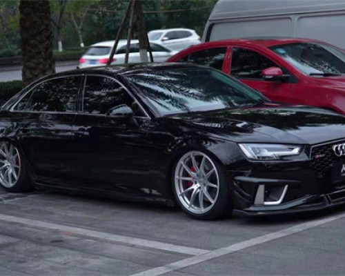 Stylish appearance Audi A4 lowered dynamic posture