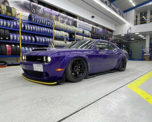 Purple car clothing Dodge challenger lowered charm modification