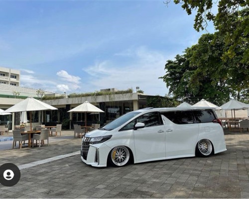 MPV-style Toyota Alphard30 lowered is sticking to the ground
