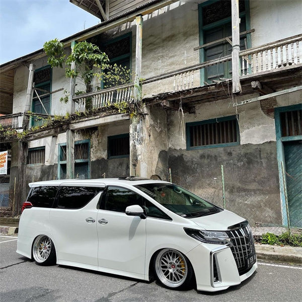 MPV-style Toyota Alphard30 lowered is sticking to the ground
